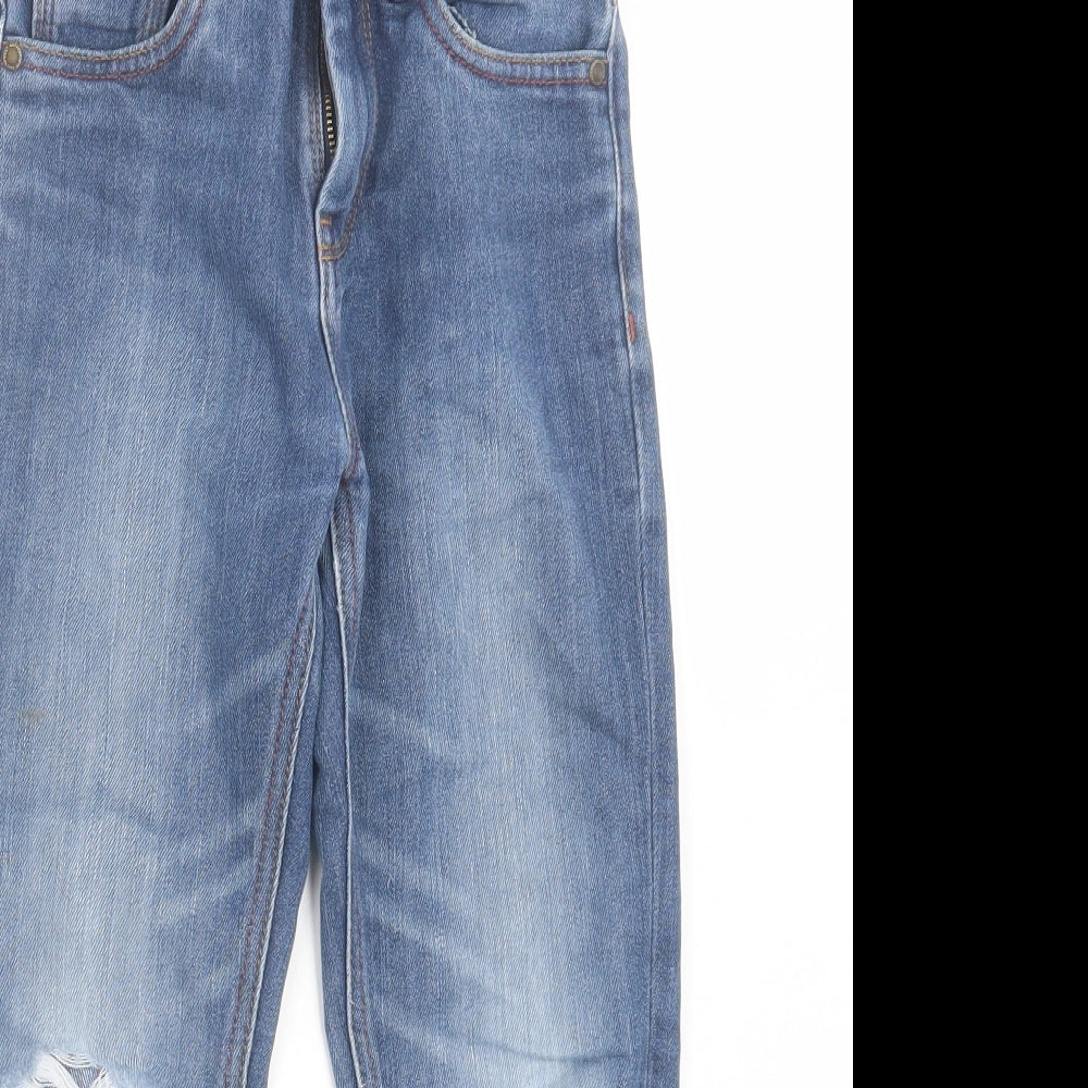 NEXT Boys Blue Cotton Straight Jeans Size 9 Months Regular Button - Distressed