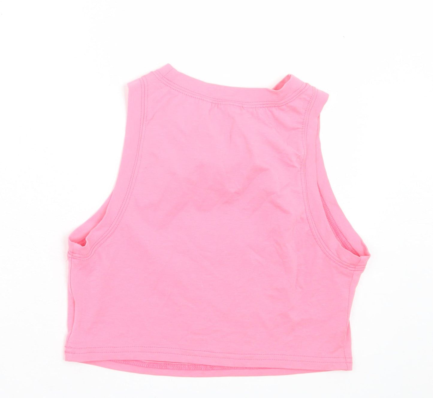 SheIn Womens Pink Cotton Cropped Tank Size S Crew Neck - Baby Girl