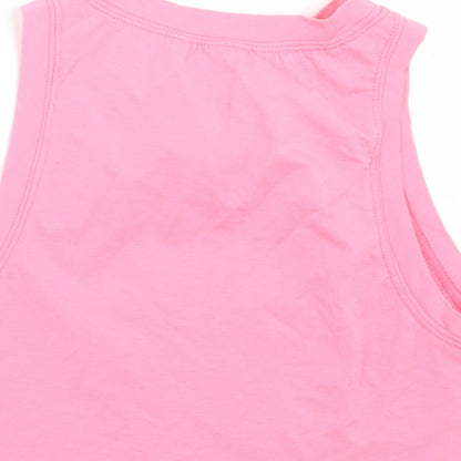 SheIn Womens Pink Cotton Cropped Tank Size S Crew Neck - Baby Girl