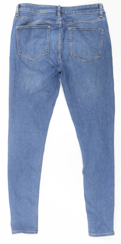 ASOS Mens Blue Cotton Skinny Jeans Size 32 in L32 in Regular Button