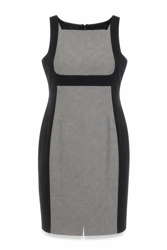 TU Womens Black Polyester Sheath Size 12 Square Neck Zip
