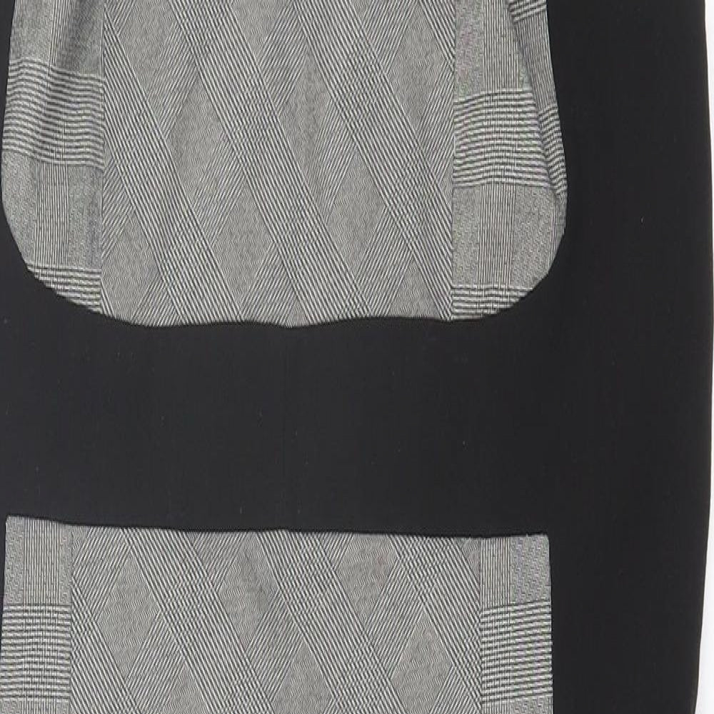 TU Womens Black Polyester Sheath Size 12 Square Neck Zip