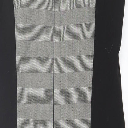 TU Womens Black Polyester Sheath Size 12 Square Neck Zip