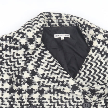 Lucchero Womens Black Geometric Jacket Size 14 Button