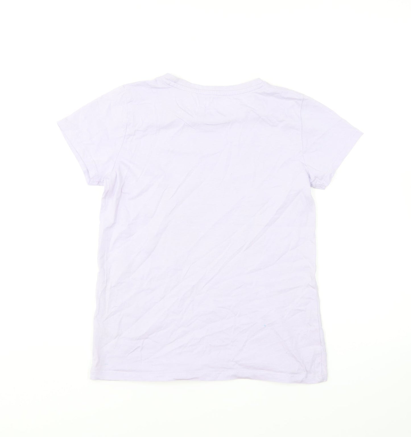 Dunnes Stores Girls Purple Cotton Basic T-Shirt Size 10-11 Years Round Neck Pullover - The Taste Of Summer