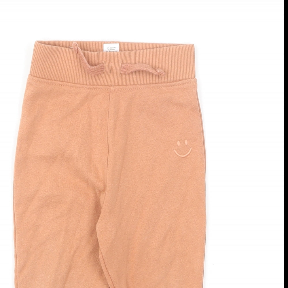 Dunnes Stores Boys Brown Cotton Jogger Trousers Size 9-12 Months Drawstring