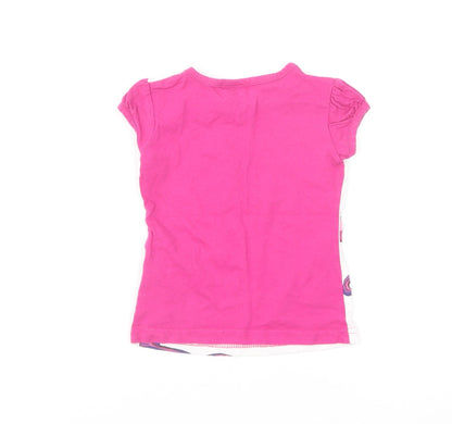 Filly Girls Pink Cotton Basic T-Shirt Size 3 Years Round Neck Pullover - Filly