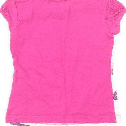 Filly Girls Pink Cotton Basic T-Shirt Size 3 Years Round Neck Pullover - Filly