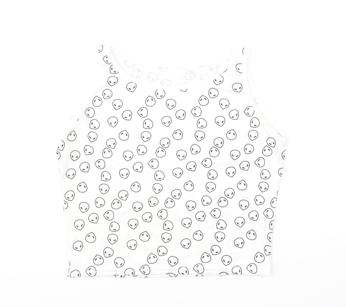 Womens UK Size S Preworn White Basic Tank