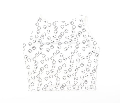 Womens UK Size S Preworn White Basic Tank
