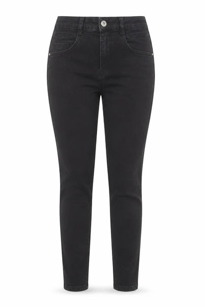 Dunnes Womens Black Cotton Skinny Jeans Size 10 L26 in Regular Button