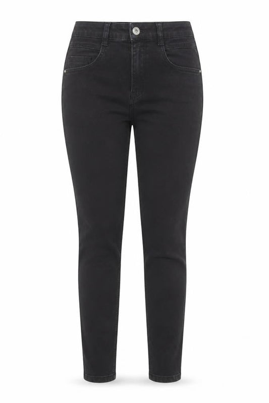Dunnes Womens Black Cotton Skinny Jeans Size 10 L26 in Regular Button