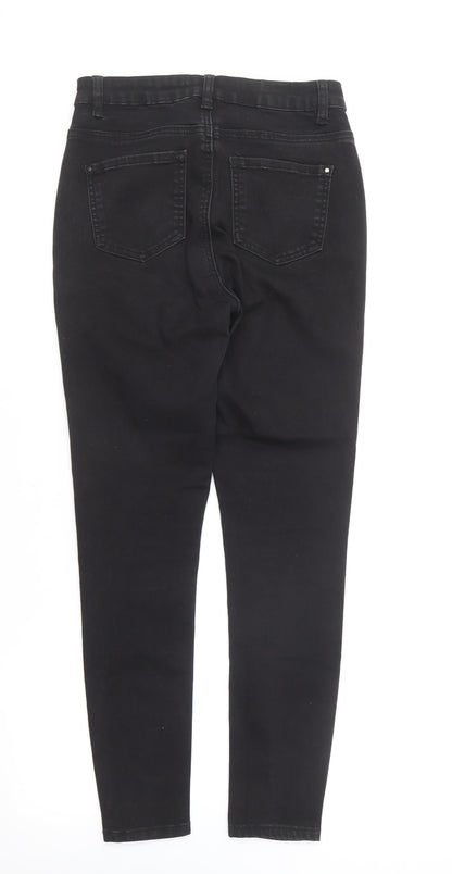 Dunnes Stores Womens Black Cotton Skinny Jeans Size 10 L26 in Regular Button