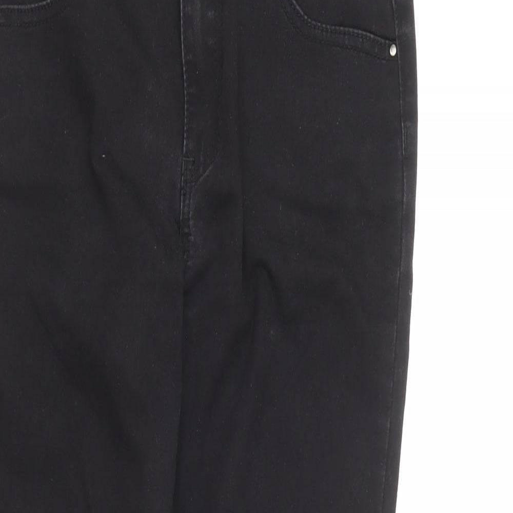 Dunnes Stores Womens Black Cotton Skinny Jeans Size 10 L26 in Regular Button