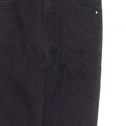 Dunnes Stores Womens Black Cotton Skinny Jeans Size 10 L26 in Regular Button