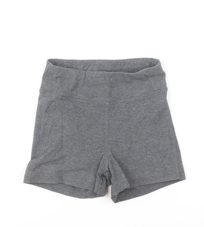 ASOS Womens Grey Cotton Compression Shorts Size 8 L5 in Regular Pull On