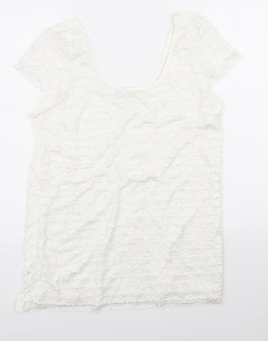 Womens UK Size 16 Moda Ivory Basic Tank