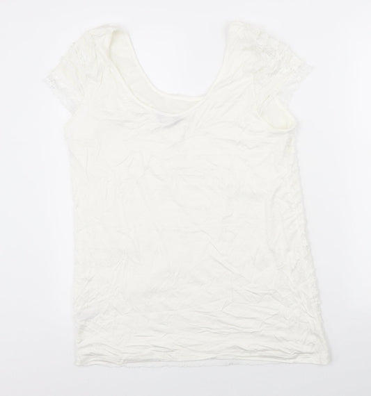 Womens UK Size 16 Moda Ivory Basic Tank