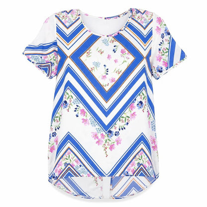 Womens UK Size 14 Peacocks Multicoloured Basic Blouse