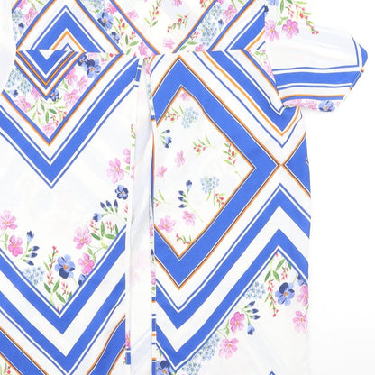Womens UK Size 14 Peacocks Multicoloured Basic Blouse