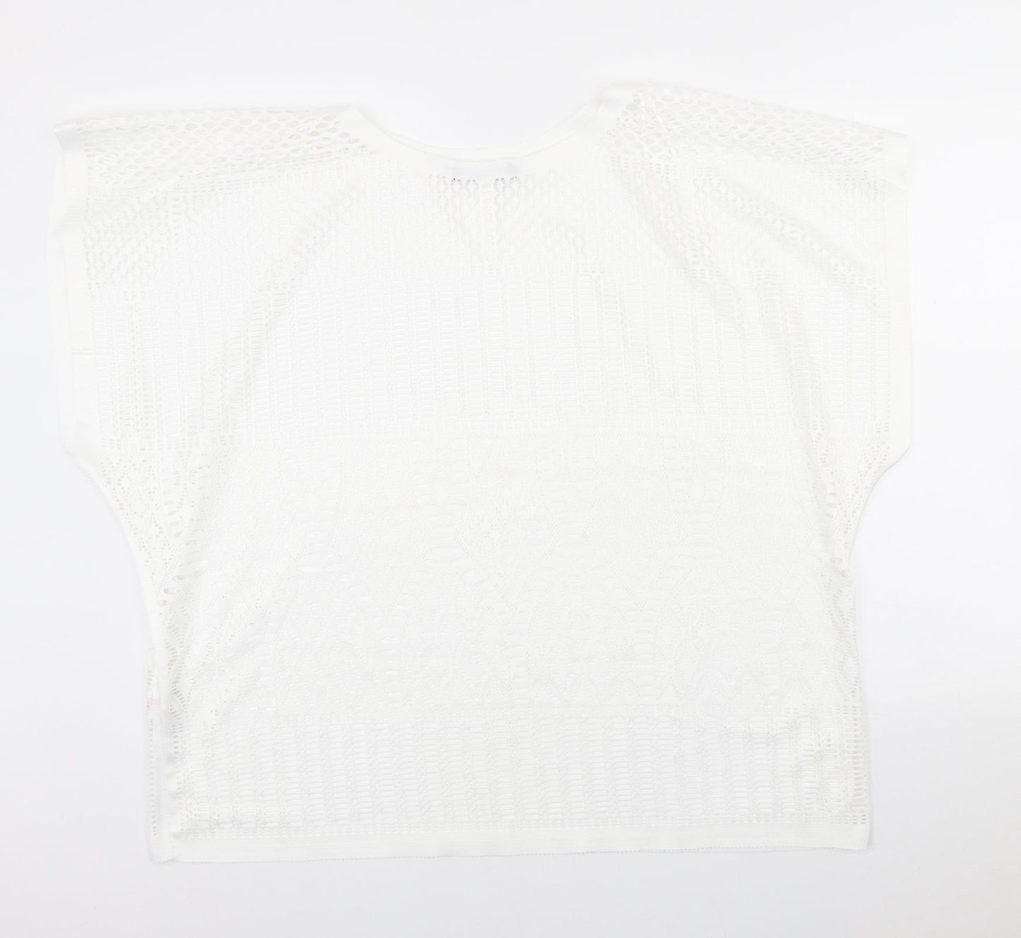 Atmosphere Womens White Polyester Basic T-Shirt Size M Round Neck - Beach Wear