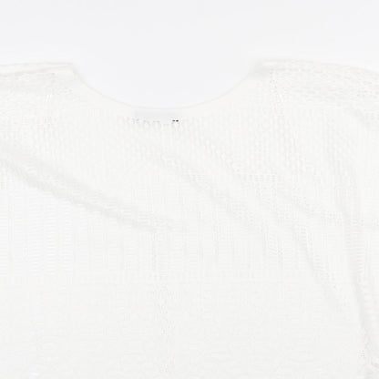 Atmosphere Womens White Polyester Basic T-Shirt Size M Round Neck - Beach Wear