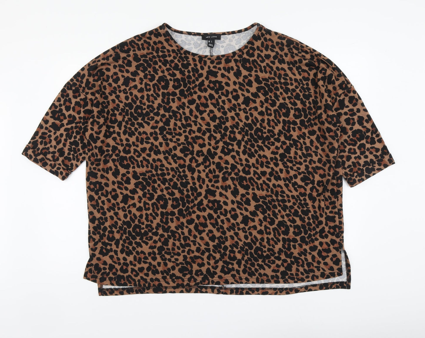 Womens UK Size L New Look Brown Basic Blouse