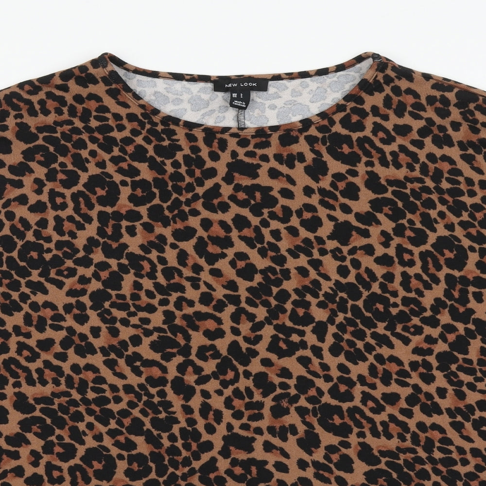 Womens UK Size L New Look Brown Basic Blouse