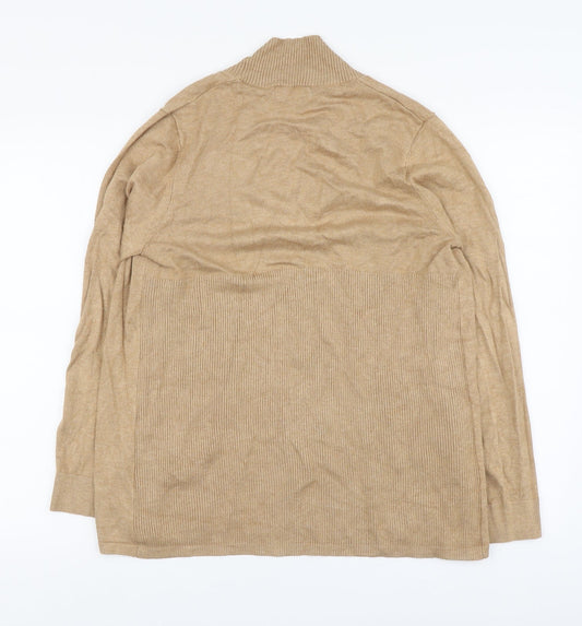 Womens UK Size M Gallery Beige Cardigan Jumper