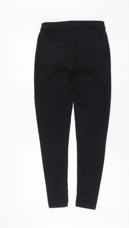 Dunnes Stores Womens Black Cotton Skinny Jeans Size 8 L26 in Regular Button