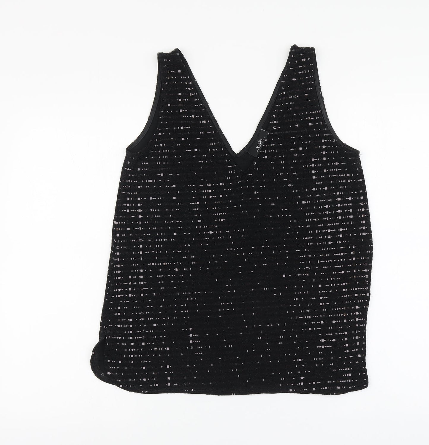 Womens UK Size S Wallis Black Basic Tank