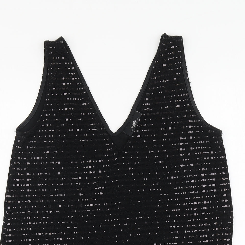 Womens UK Size S Wallis Black Basic Tank