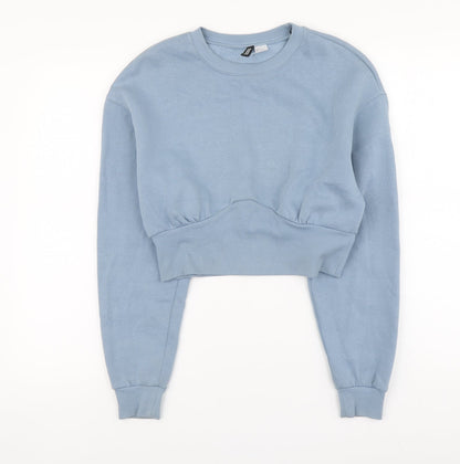 H&M Womens Blue Cotton Pullover Hoodie Size M Pullover