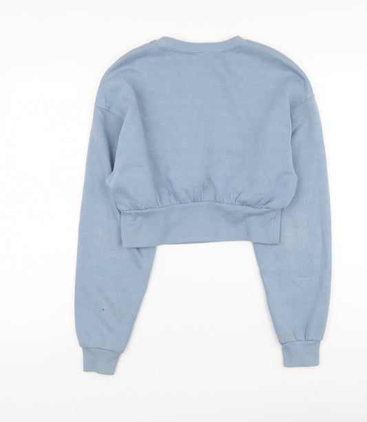 H&M Womens Blue Cotton Pullover Hoodie Size M Pullover