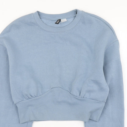 H&M Womens Blue Cotton Pullover Hoodie Size M Pullover
