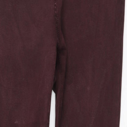 NEXT Womens Purple Cotton Skinny Jeans Size 12 L29 in Regular Button