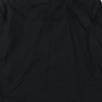 George Mens Black Polyester Button-Up Size 16 Collared Button