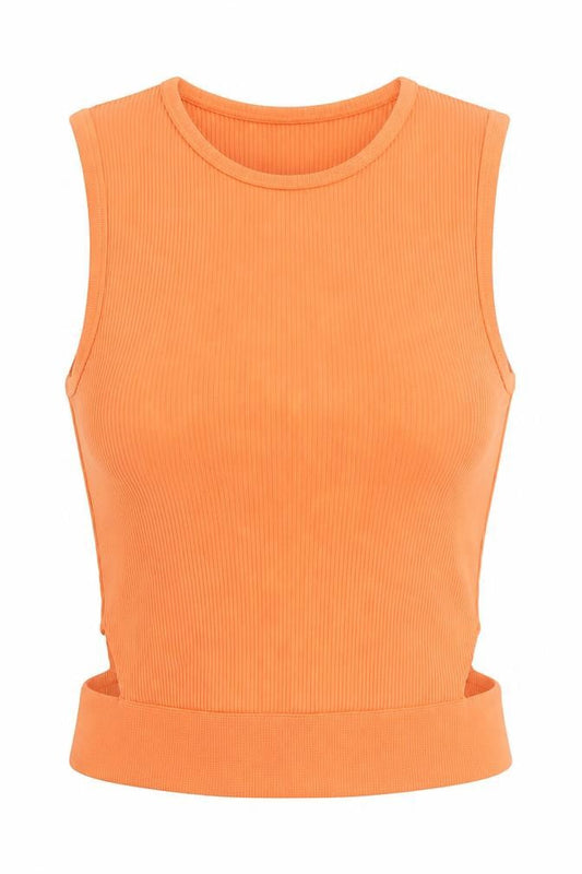 Womens UK Size S Bershka Orange Cropped Tank
