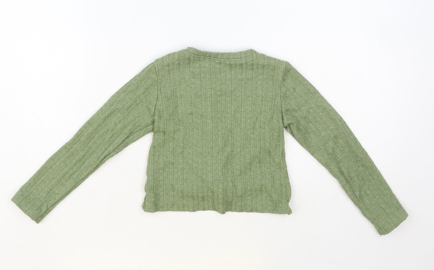 Dunnes Stores Girls Green Crew Neck Polyester Pullover Jumper Size 6-7 Years Pullover - Knot Detail