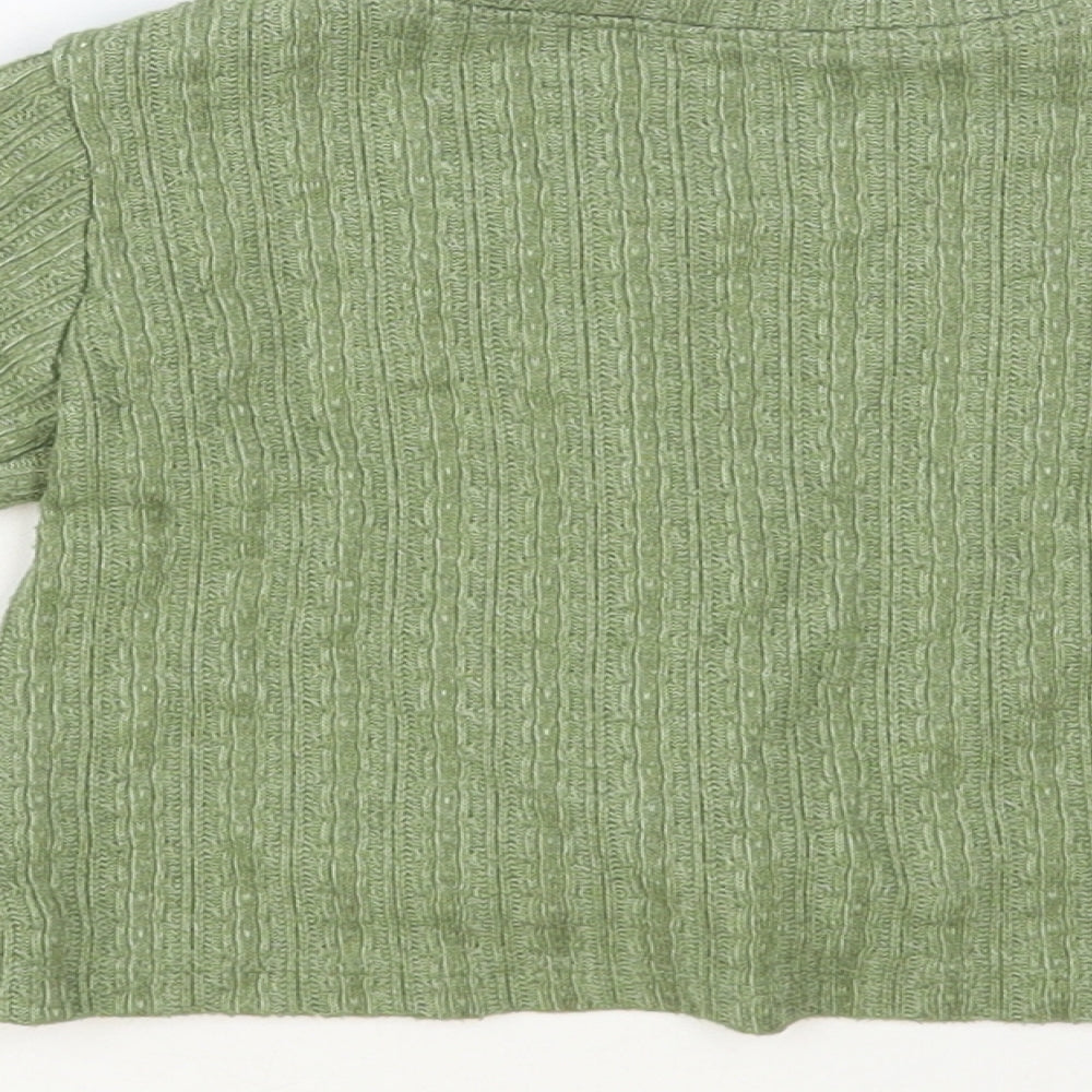 Dunnes Stores Girls Green Crew Neck Polyester Pullover Jumper Size 6-7 Years Pullover - Knot Detail
