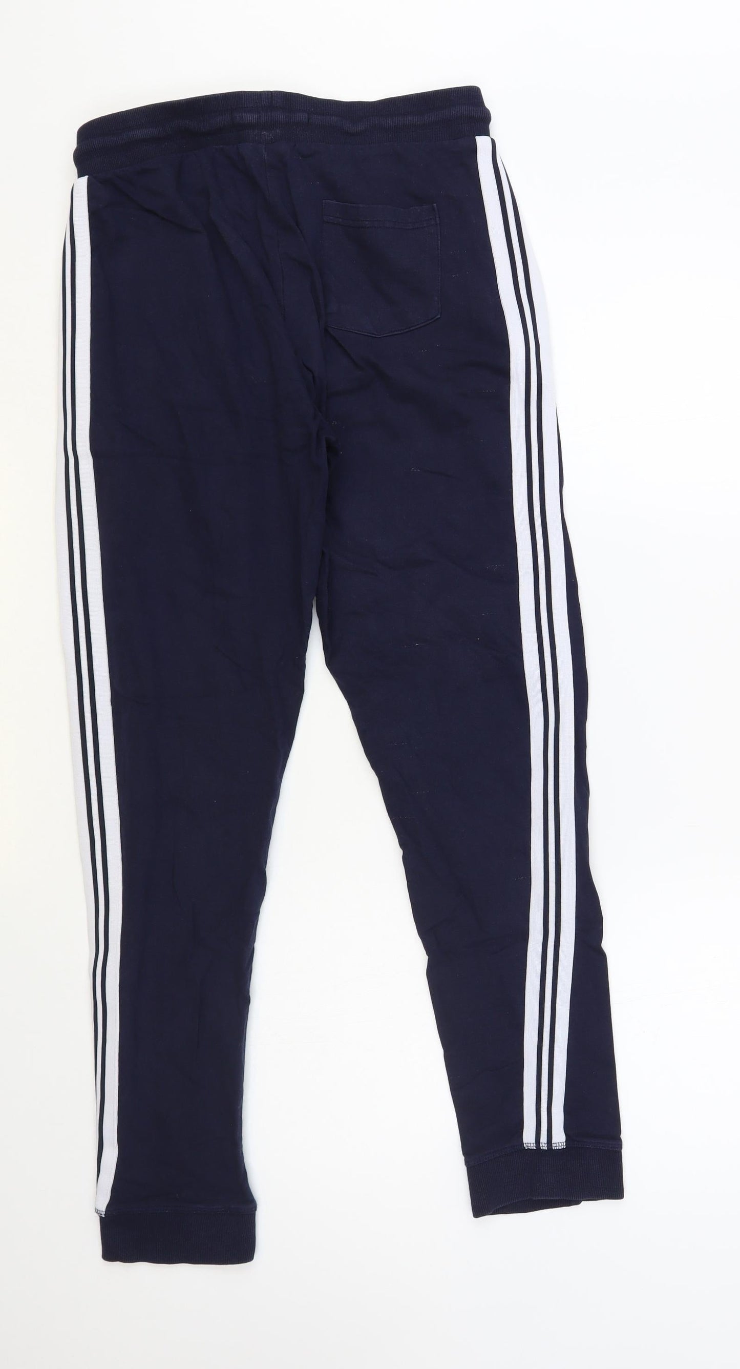 Dutch Harbor Womens Blue Cotton Jogger Trousers Size M L30 in Regular Drawstring - Side Stripe