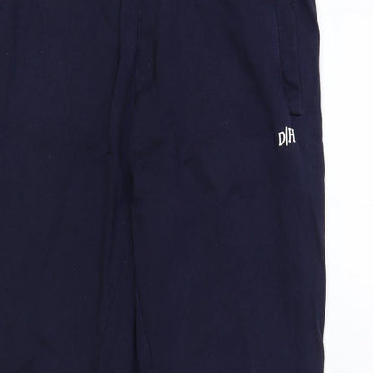 Dutch Harbor Womens Blue Cotton Jogger Trousers Size M L30 in Regular Drawstring - Side Stripe