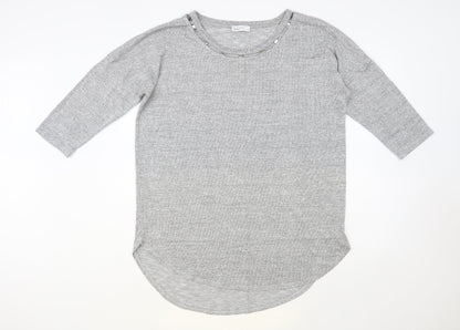 Womens UK Size L Papaya Grey Tunic Jumper