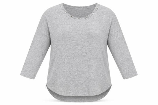 Womens UK Size L Papaya Grey Tunic Jumper