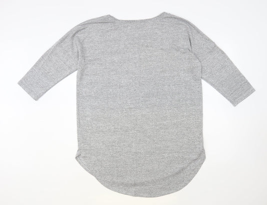 Womens UK Size L Papaya Grey Tunic Jumper