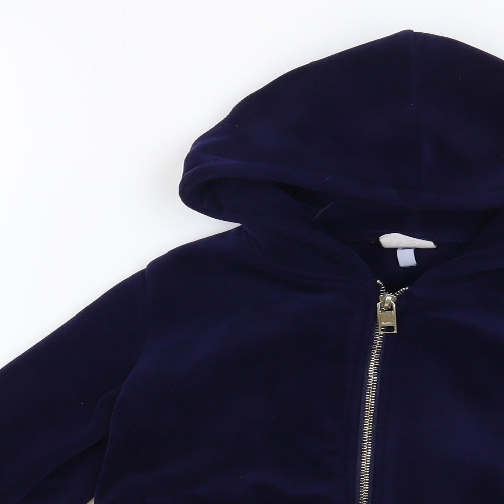 Kuzitong Girls Blue Polyester Full Zip Hoodie Size 7-8 Years Zip - Papas Making