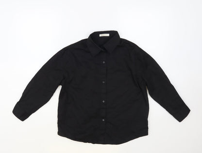 Aimiaimen Girls Blue Cotton Basic Button-Up Size 8-9 Years Collared Button