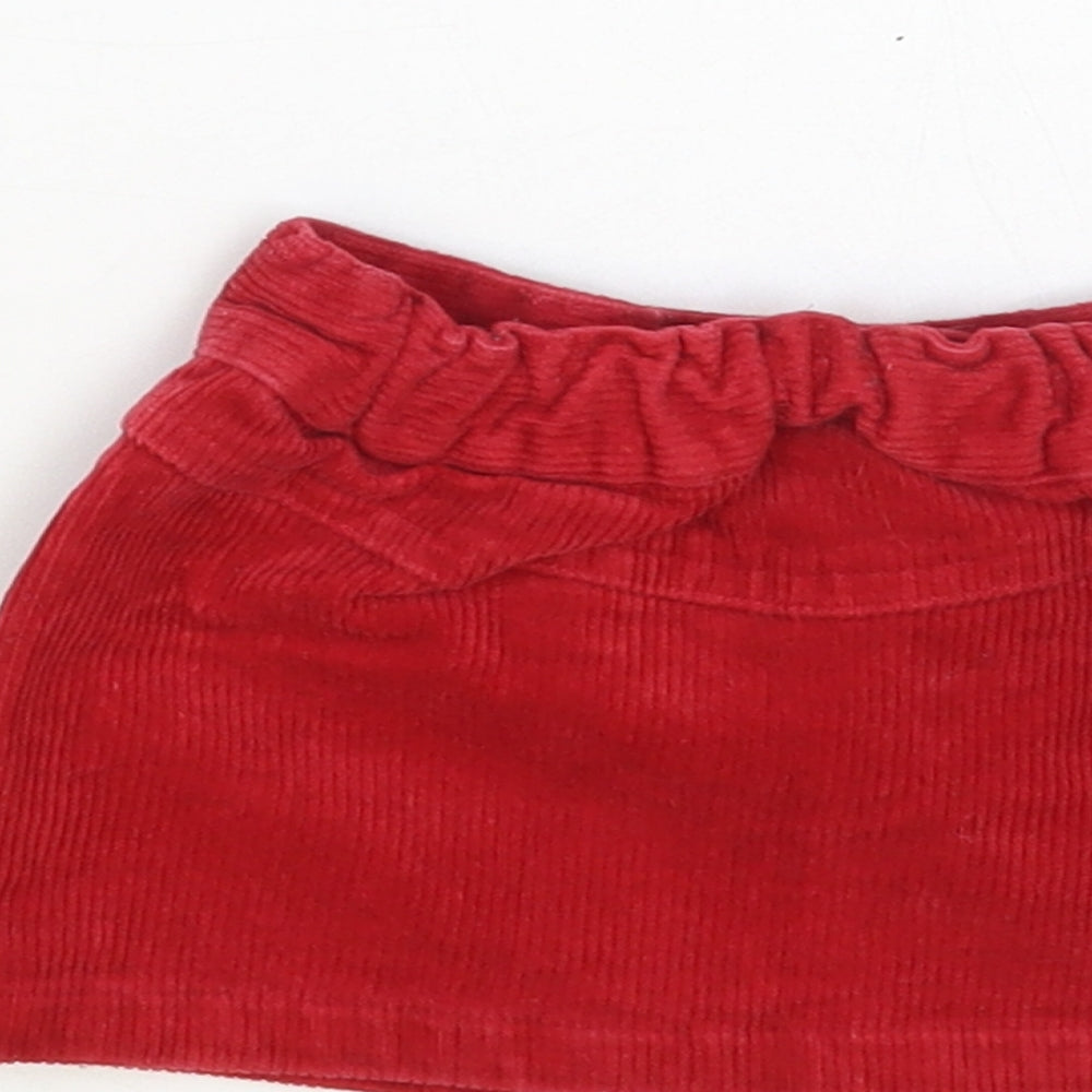 Dunnes Stores Baby Red Cotton A-Line Skirt Size 6-9 Months Snap