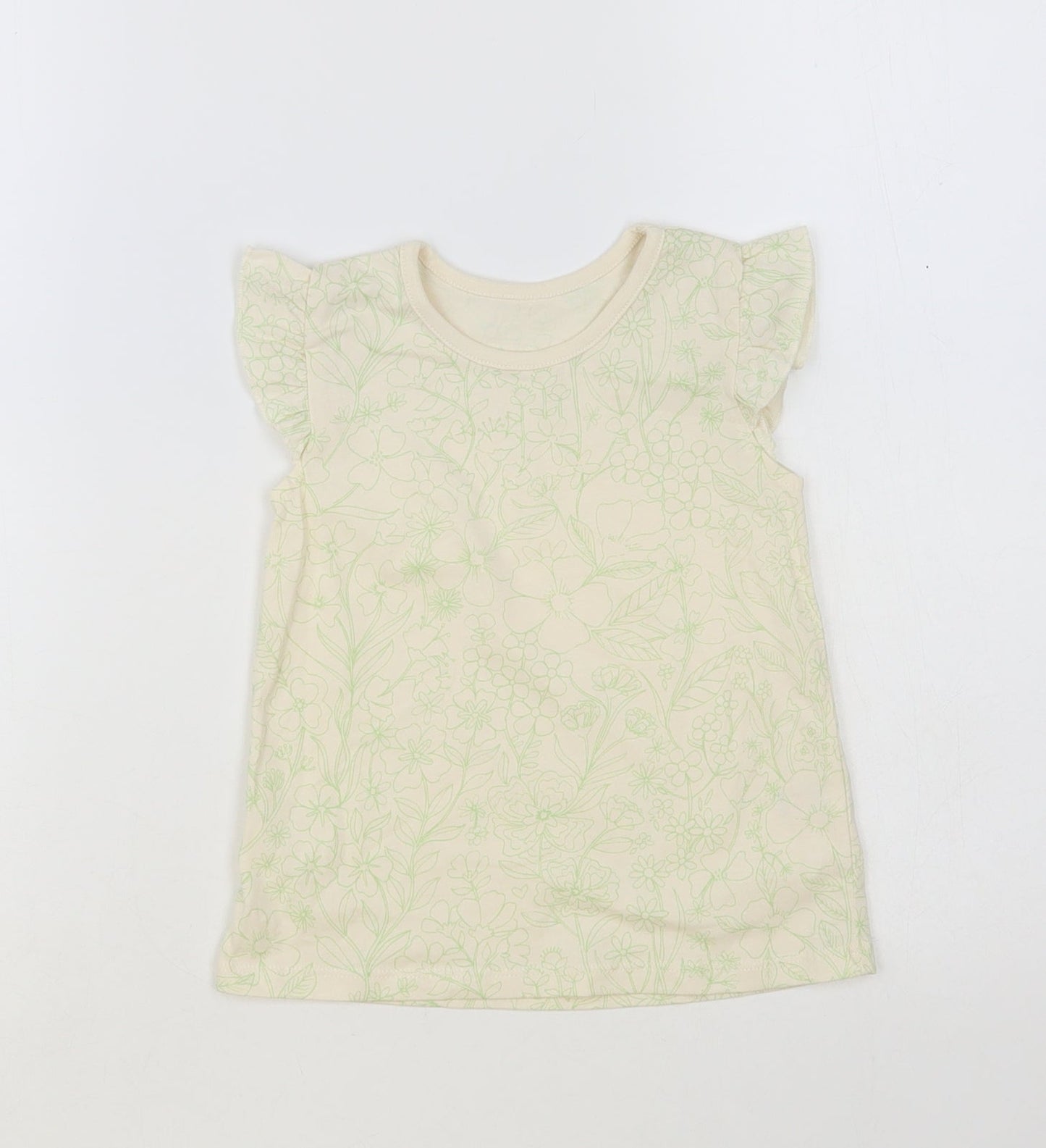 George Baby Ivory Floral Cotton Basic Tank Size 12-18 Months Crew Neck Pullover