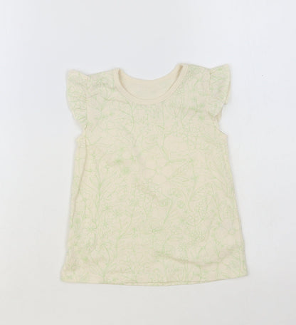 George Baby Ivory Floral Cotton Basic Tank Size 12-18 Months Crew Neck Pullover